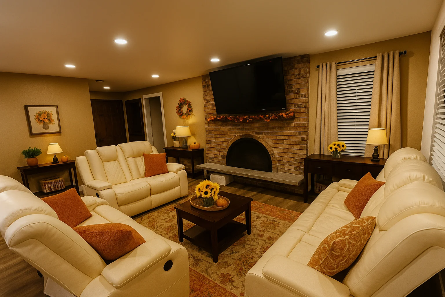 Living area with entertainment